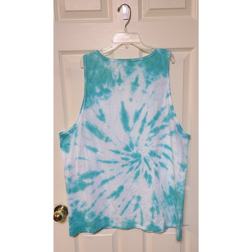 2X Turquoise Tie Dyed Tank Top - Picture 2 of 5